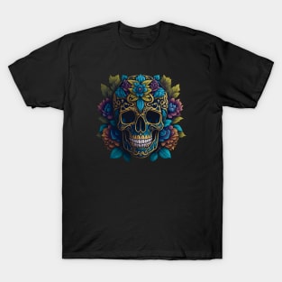 Intricate Sugar Skull Art Embodies the Spirit of Día de los Muertos T-Shirt